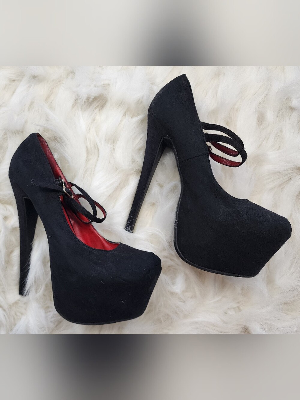 Shoe Republic LA Black Platform Mary Jane Stiletto High Heels Size 8.5